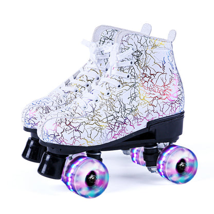 Black And White Thunder Quad Flash Roller Skates