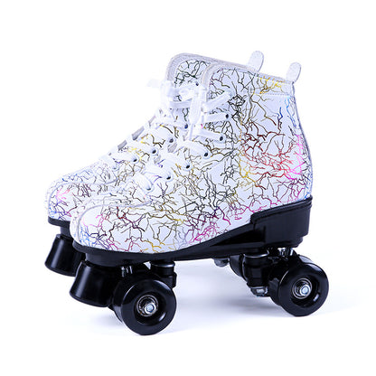Black And White Thunder Quad Flash Roller Skates