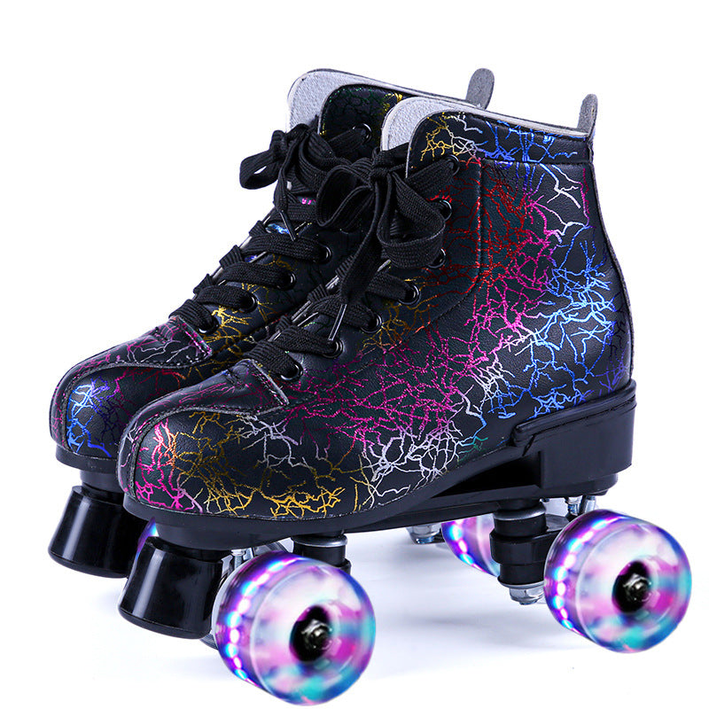 Black And White Thunder Quad Flash Roller Skates