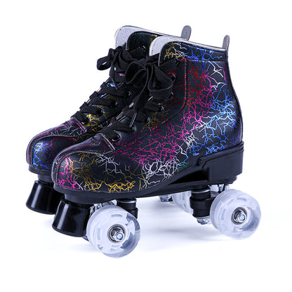 Black And White Thunder Quad Flash Roller Skates