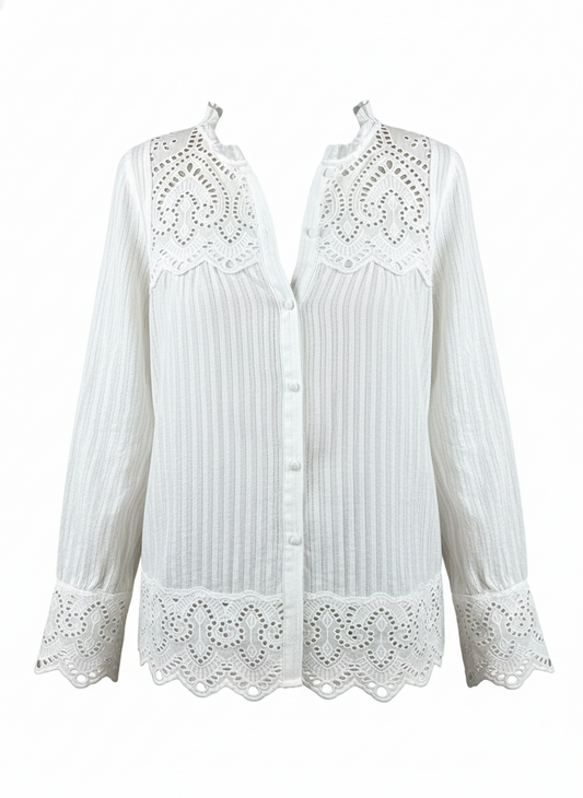 Women's Lace Stitching Shirt Women