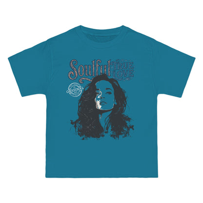 Soulful True Love Portrait T-Shirt — Romantic Couple Graphic Tee