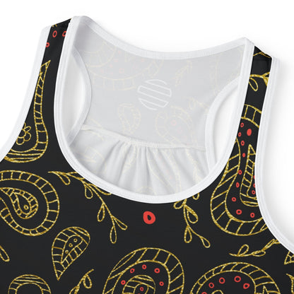 Women's Boho Black & Gold Tank Top