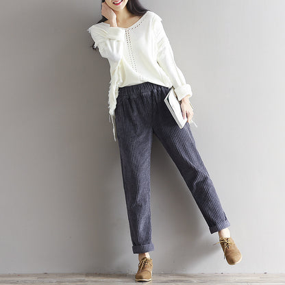 Women's Thin Corduroy Pants