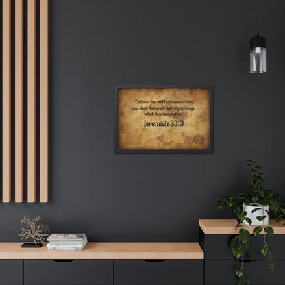 Jeremiah 33:3 Framed Poster — Inspirational Scripture Wall Art