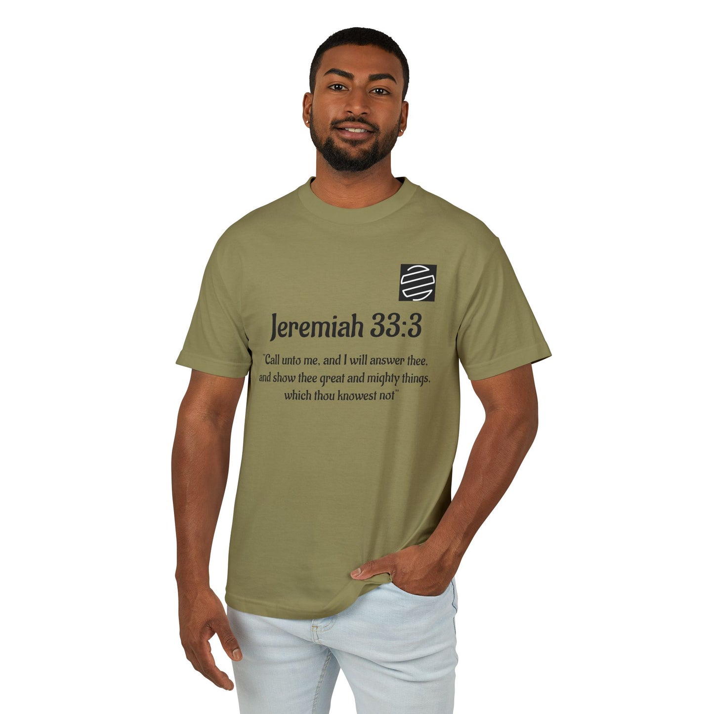 Jeremiah 33:3 Scripture Tee — 'Call unto me...' Faith Graphic T-Shirt