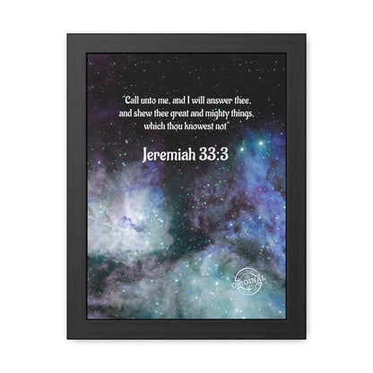 Jeremiah 33:3 Framed Poster — Inspirational Scripture Wall Art