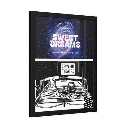 Sweet Dreams Drive-In Framed Poster — Retro Night Sky Print