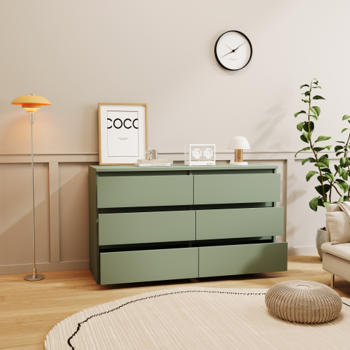 Green 6-Drawer Cabinet Dressing Table