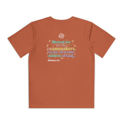 Youth Competitor Tee — "Original Era Inc." Kids' Christian Scripture T-Shirt (Matthew 5:9)