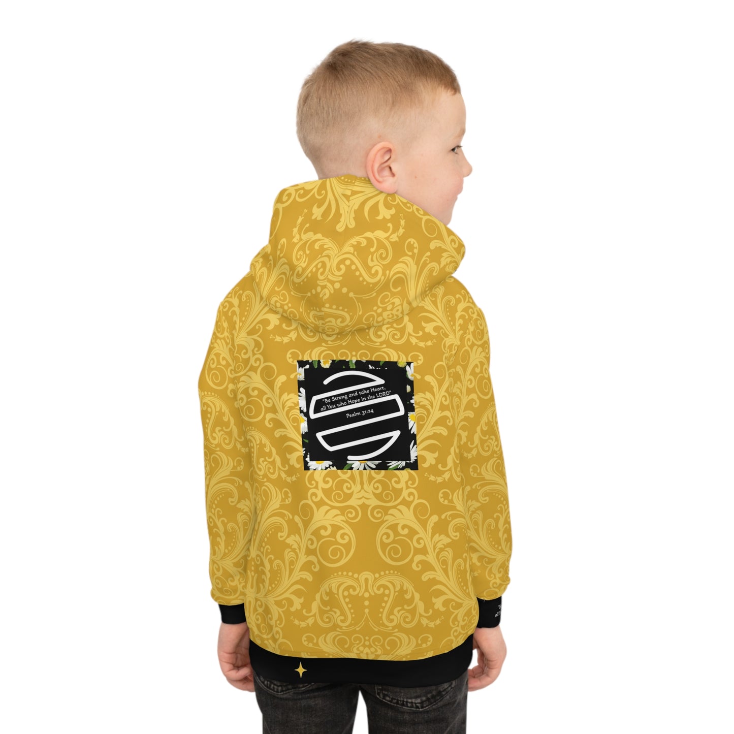 Children's Hoodie – Gold 'HOPE' Psalm 31:24 Kids Sweatshirt
