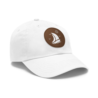Set For Sail Leather Patch Dad Hat — Nautical Baseball Cap
