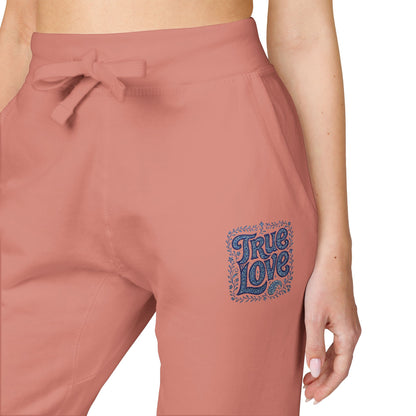 Embroidered 'True Love' Fleece Sweatpants