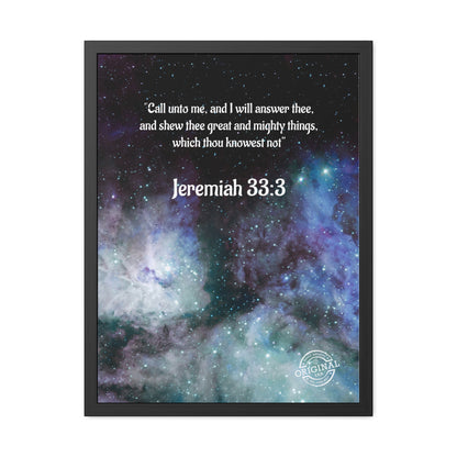 Jeremiah 33:3 Framed Poster — Inspirational Scripture Wall Art