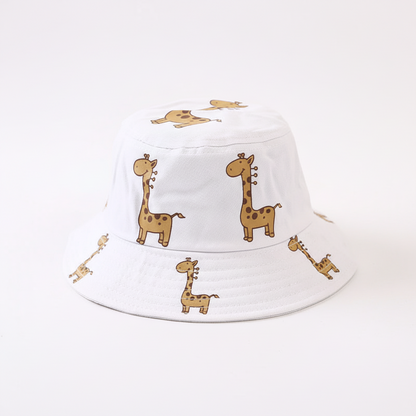 Cartoon Giraffe Bucket Hats for Kids - Outdoor & Beach