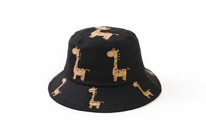 Cartoon Giraffe Bucket Hats for Kids - Outdoor & Beach