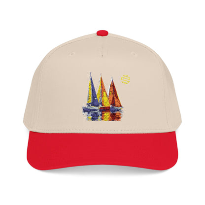Sailboat Embroidered Baseball Cap – Nautical Summer Sun Hat