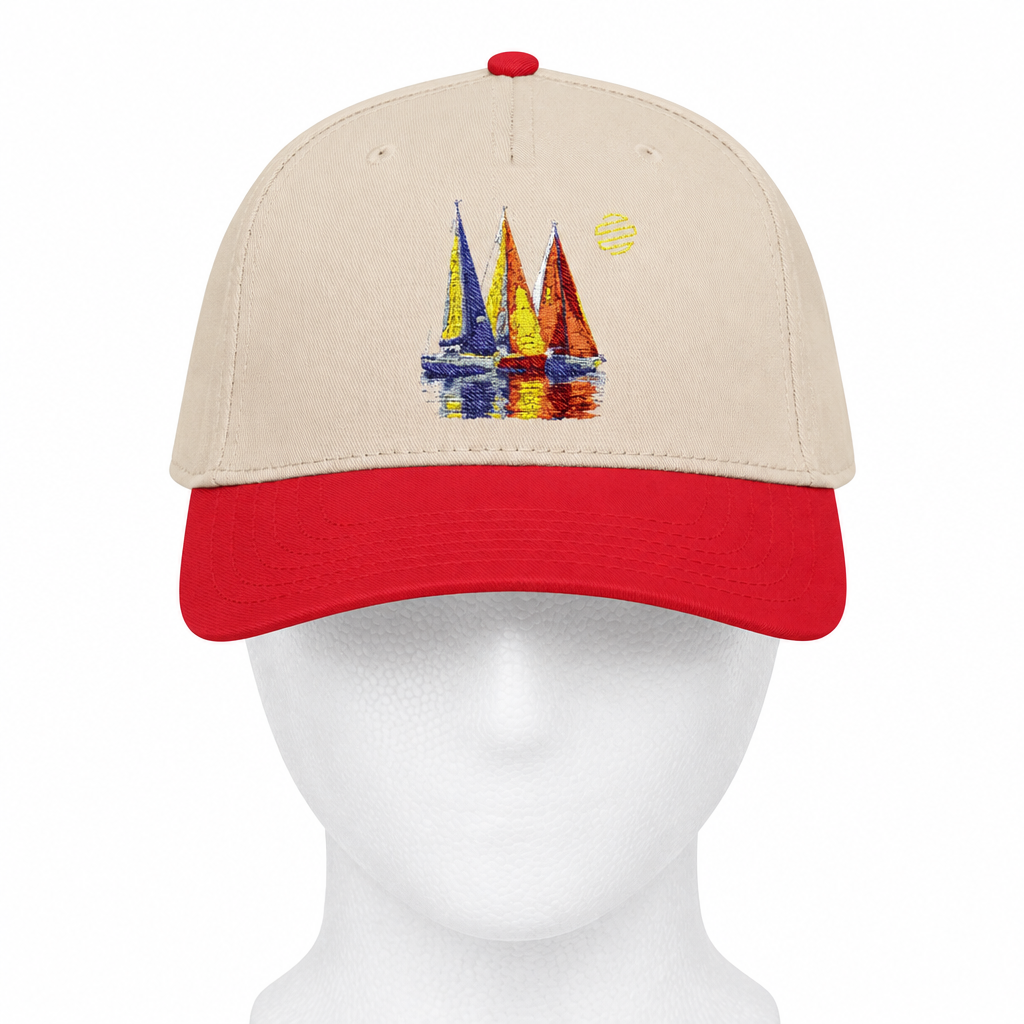 Sailboat Embroidered Baseball Cap – Nautical Summer Sun Hat