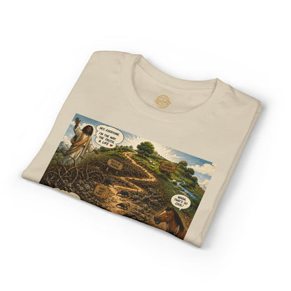 Sheep In the Wild Graphic T-Shirt — "God Has My Back" Faith Tee
