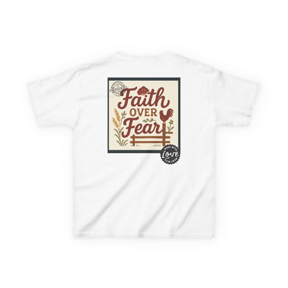 Kids T‑Shirt — 'You Herd the Word' Cow Front & 'Faith Over Fear' Farm Graphic
