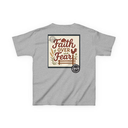 Kids T‑Shirt — 'You Herd the Word' Cow Front & 'Faith Over Fear' Farm Graphic