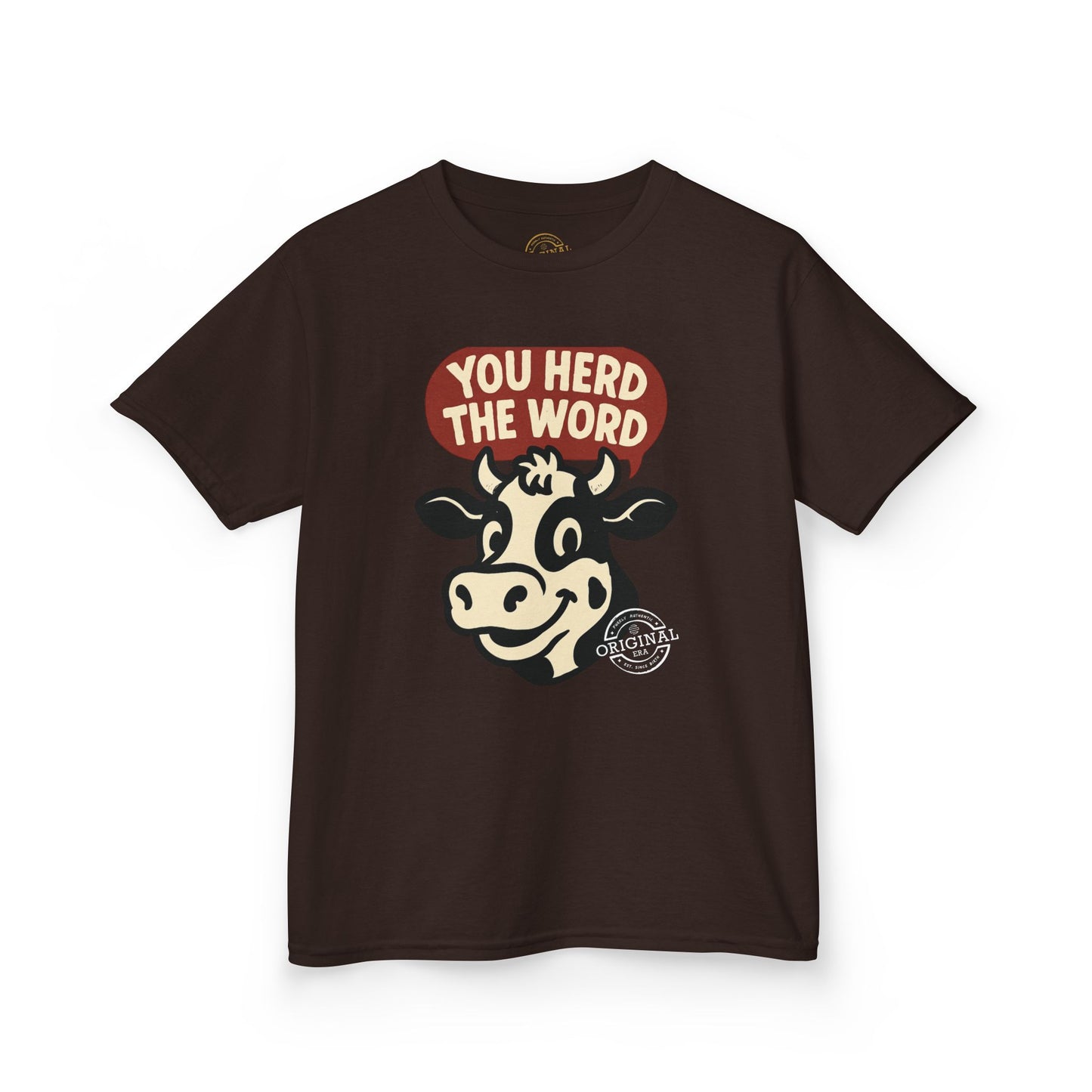 Kids T‑Shirt — 'You Herd the Word' Cow Front & 'Faith Over Fear' Farm Graphic