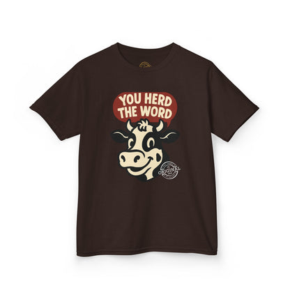 Kids T‑Shirt — 'You Herd the Word' Cow Front & 'Faith Over Fear' Farm Graphic