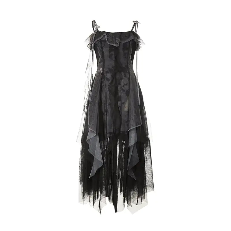 Women's Irregular French Strap Long Dress for Summer