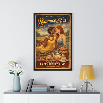 Romance & Tea Vintage Poster — Cafe Culture Tea Wall Art