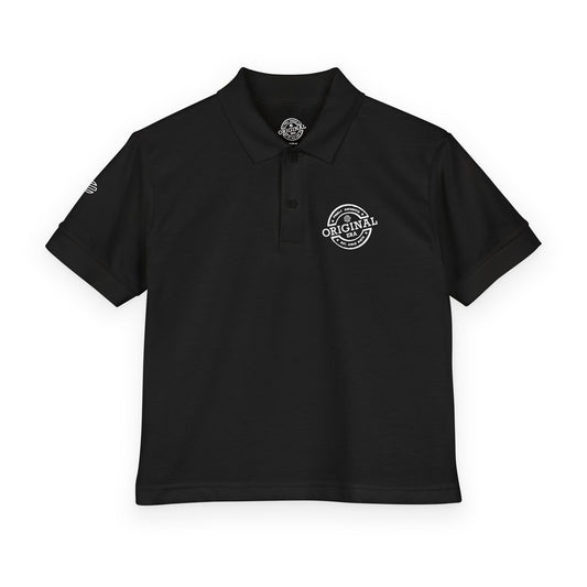 Youth Polo Shirt with 'Original' Vintage Stamp Logo — Kids School Uniform / Casual