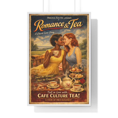 Romance & Tea Vintage Poster — Cafe Culture Tea Wall Art