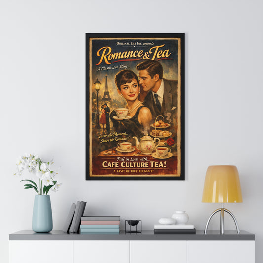 Vintage Romance & Tea Poster — Cafe Culture Tea Wall Art