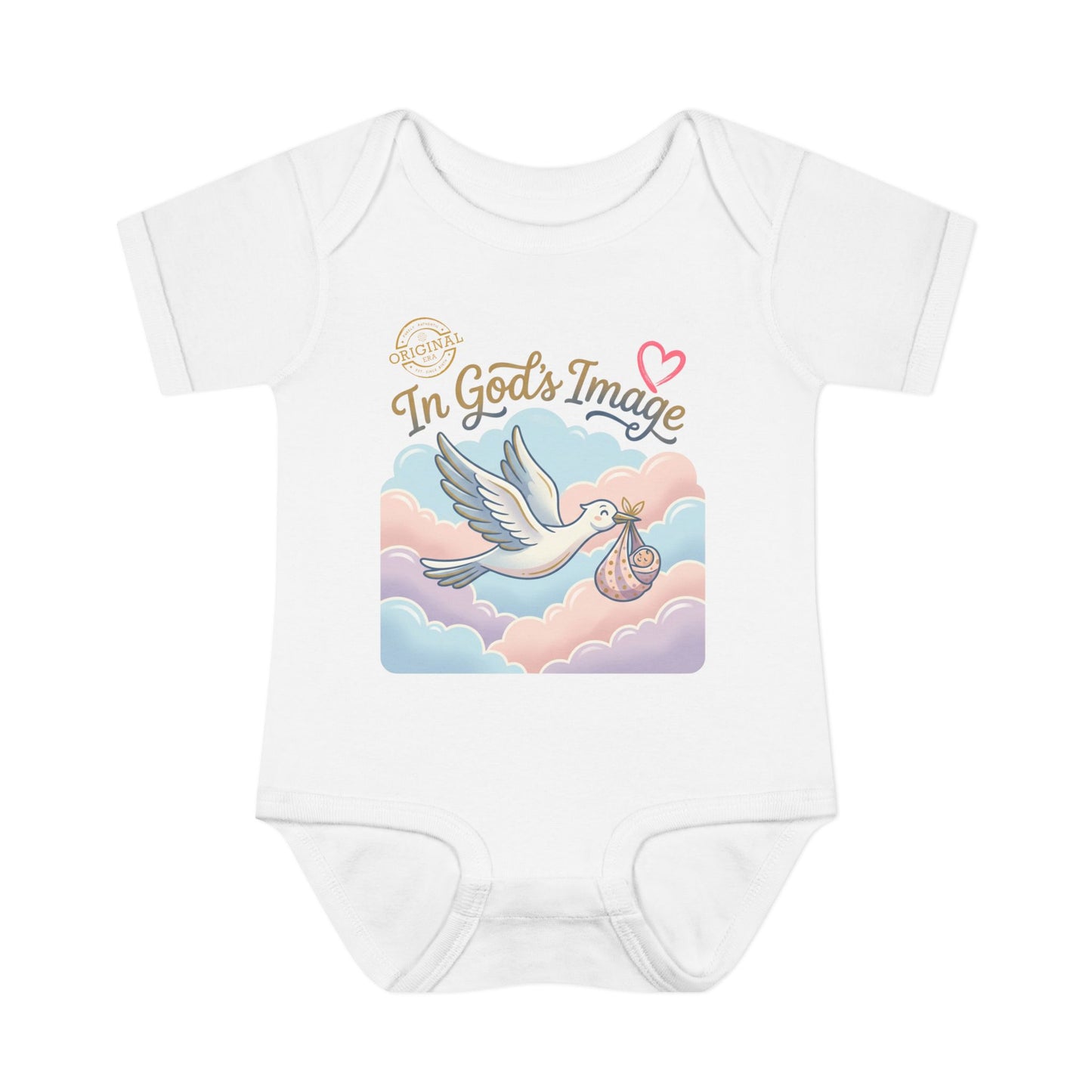 Infant Bodysuit — "In God's Image" Stork Baby Onesie