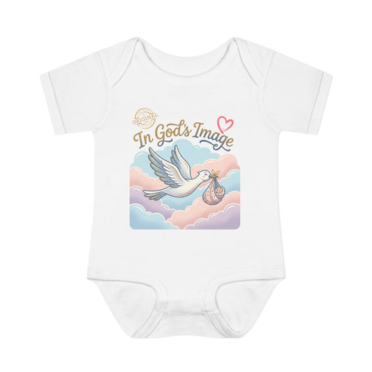 Infant Bodysuit — "In God's Image" Stork Baby Onesie