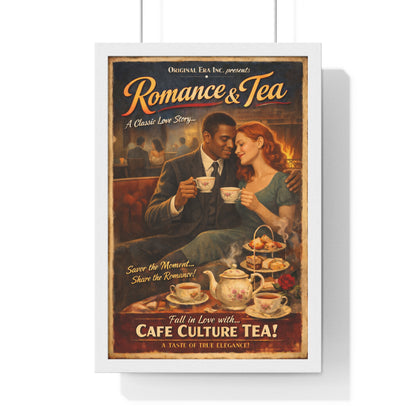 Romance & Tea Vintage Poster — Cafe Culture Tea Wall Art