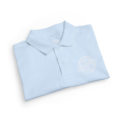Youth Polo Shirt with 'Original' Vintage Stamp Logo — Kids School Uniform / Casual