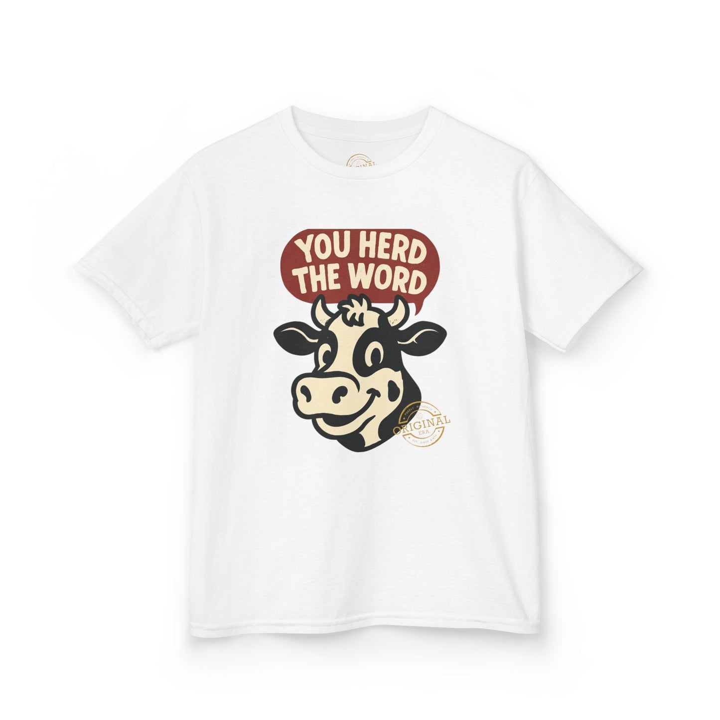 Kids T‑Shirt — 'You Herd the Word' Cow Front & 'Faith Over Fear' Farm Graphic