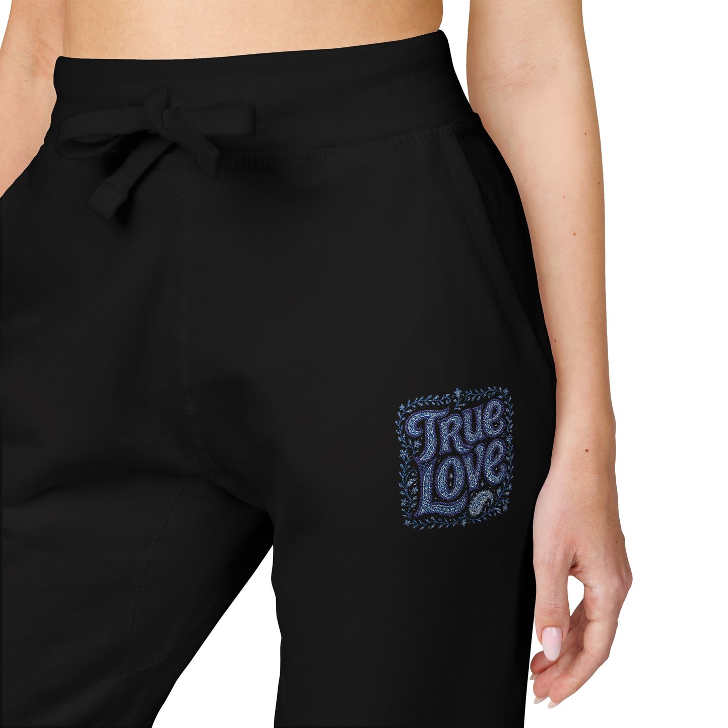 Embroidered 'True Love' Fleece Sweatpants