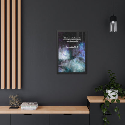 Jeremiah 33:3 Framed Poster — Inspirational Scripture Wall Art