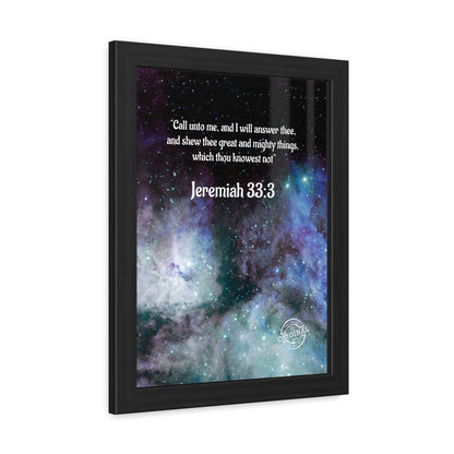 Jeremiah 33:3 Framed Poster — Inspirational Scripture Wall Art