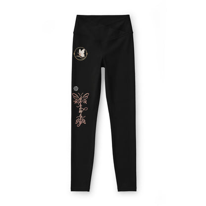 Leggings — Rose Gold Butterfly & Dove Yoga Leggings