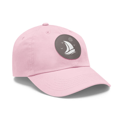 Set For Sail Leather Patch Dad Hat — Nautical Baseball Cap