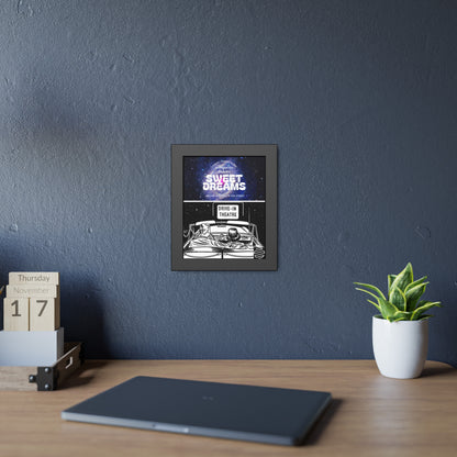 Sweet Dreams Drive-In Framed Poster — Retro Night Sky Print