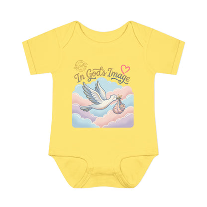 Infant Bodysuit — "In God's Image" Stork Baby Onesie
