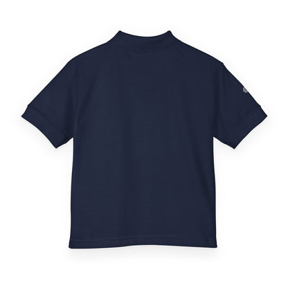 Youth Polo Shirt with 'Original' Vintage Stamp Logo — Kids School Uniform / Casual
