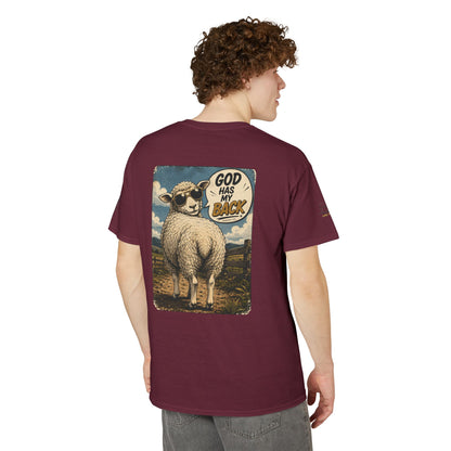 Lost & Found Sheep Graphic T-Shirt — “God Has My Back” Humble Collection