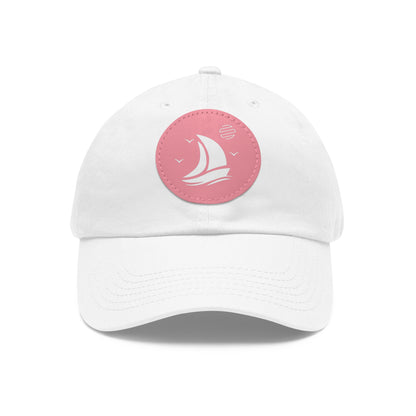 Set For Sail Leather Patch Dad Hat — Nautical Baseball Cap