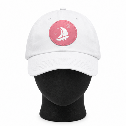 Set For Sail Leather Patch Dad Hat — Nautical Baseball Cap
