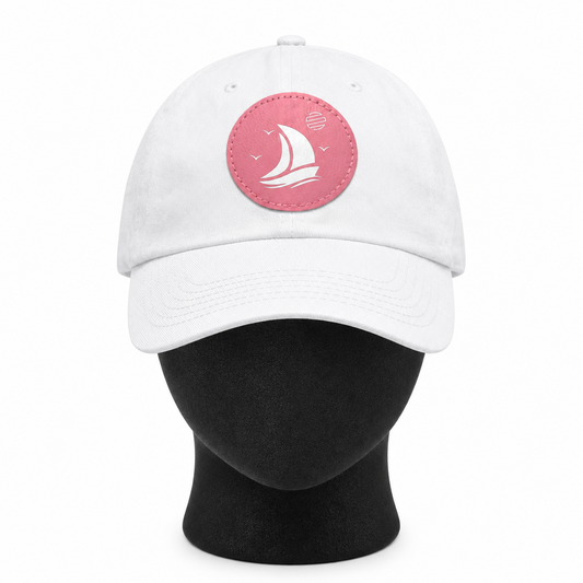 Set For Sail Leather Patch Dad Hat — Nautical Baseball Cap