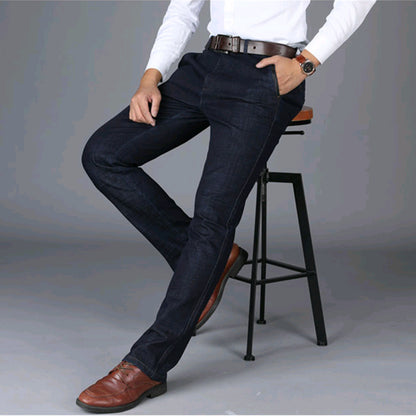 Men's Business Casual Fleece-Lined Slim Jeans